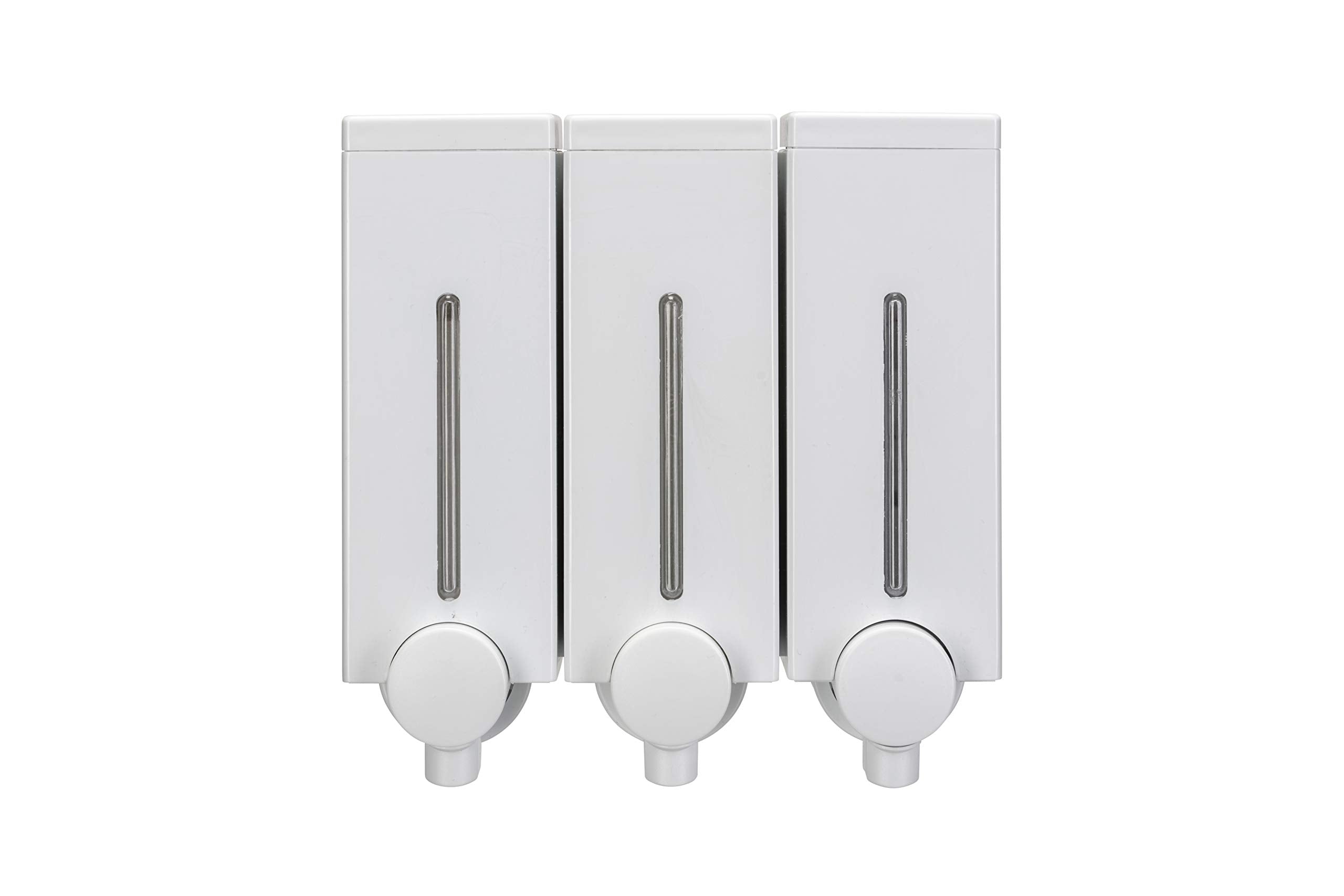 Croydex Slimline Triple Wall-Mounted Soap Dispenser - White, 3 x 450ml