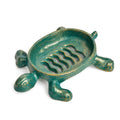 Sungmor Cast Iron Tortoise Soap Holder – Antique Green & Gold Drainable Dish