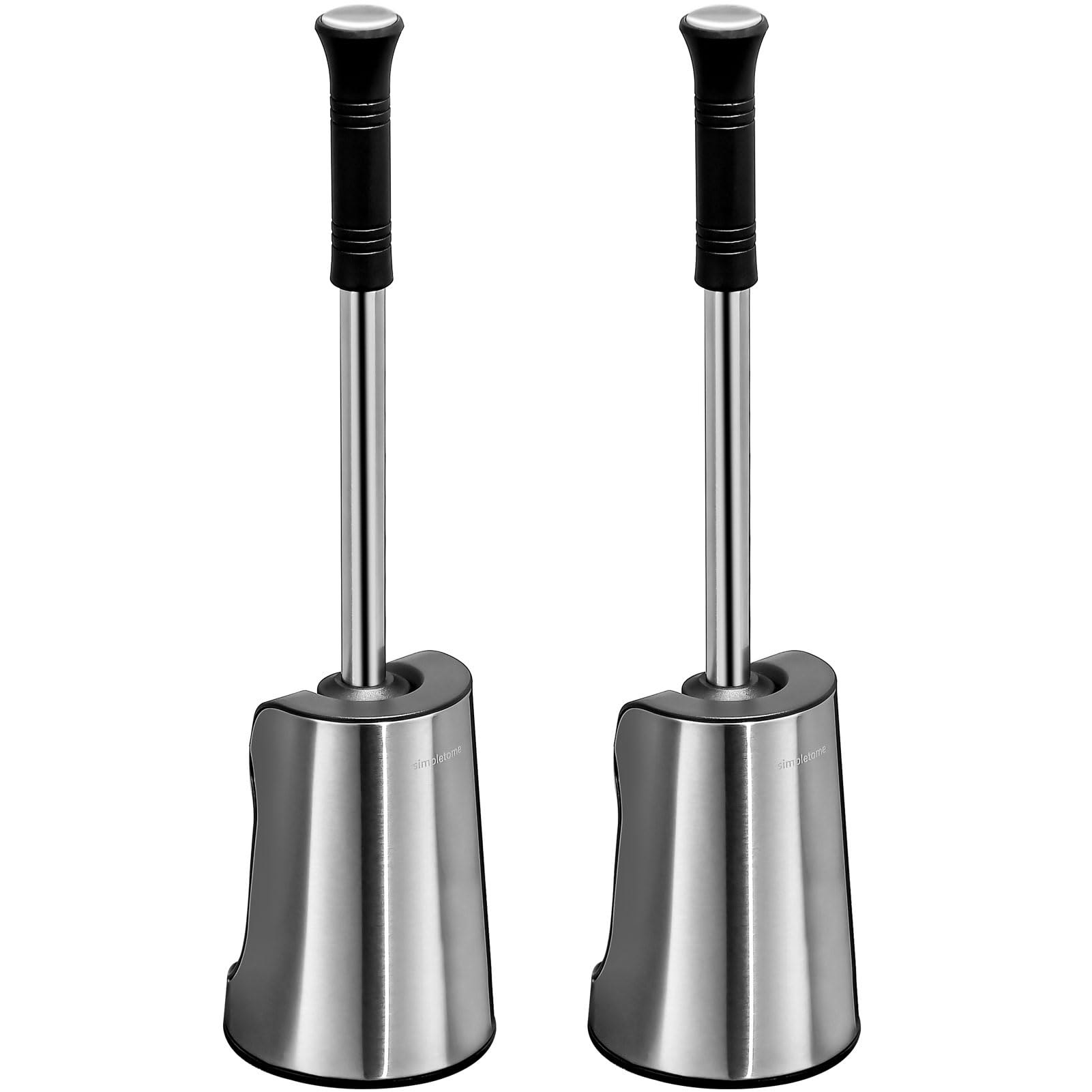simpletome Toilet Brush with Quick Dry Holder | Stainless Steel 2-Pack