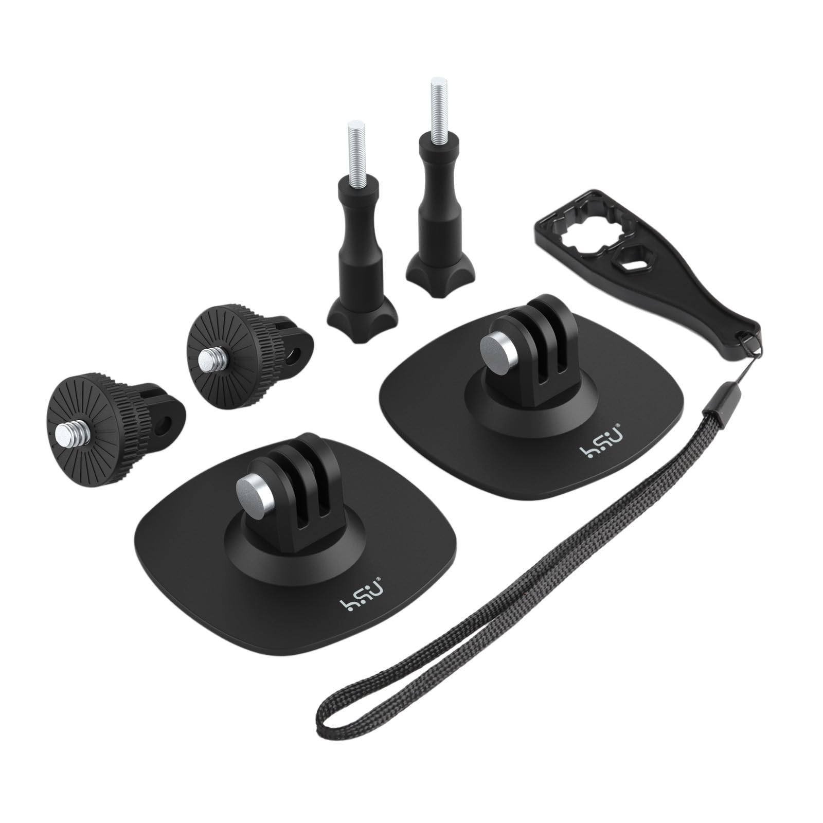 HSU 6-in-1 Adhesive Helmet Mount Kit for GoPro and Insta360 Cameras
