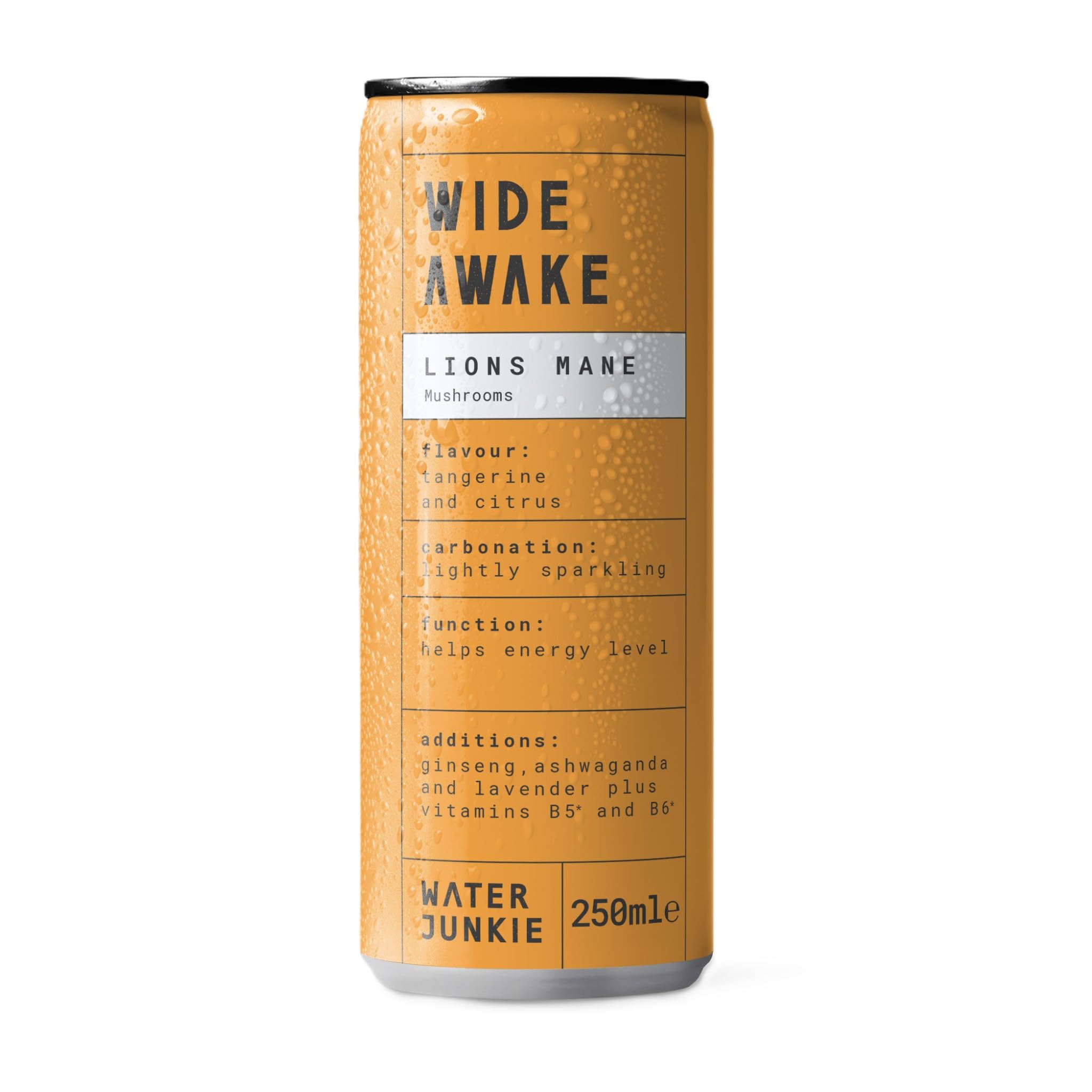 WaterJunkie Wide Awake Lion's Mane Sparkling Mushroom Drink - 12x250ml