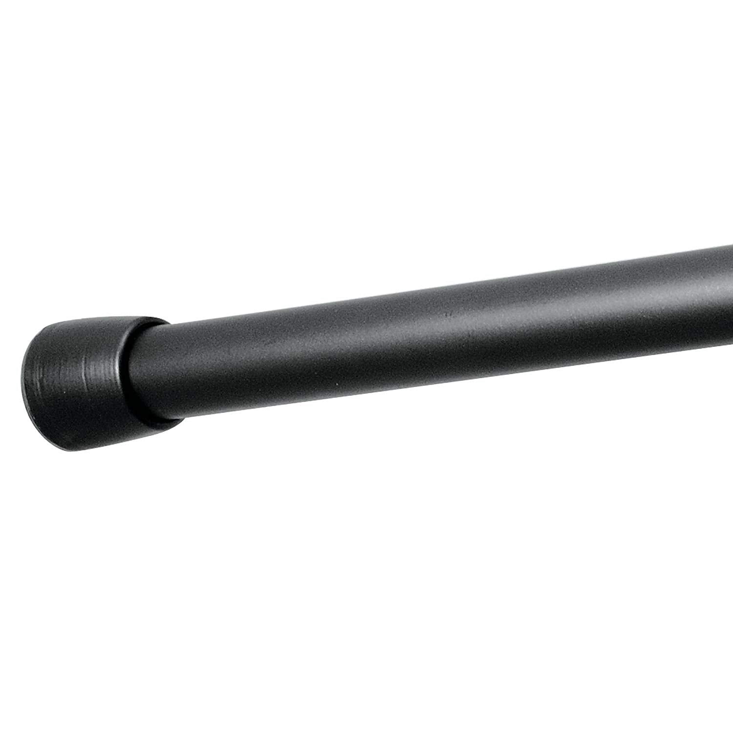 iDesign Tension Shower Curtain Rod | Matte Black Metal | 66–107 cm