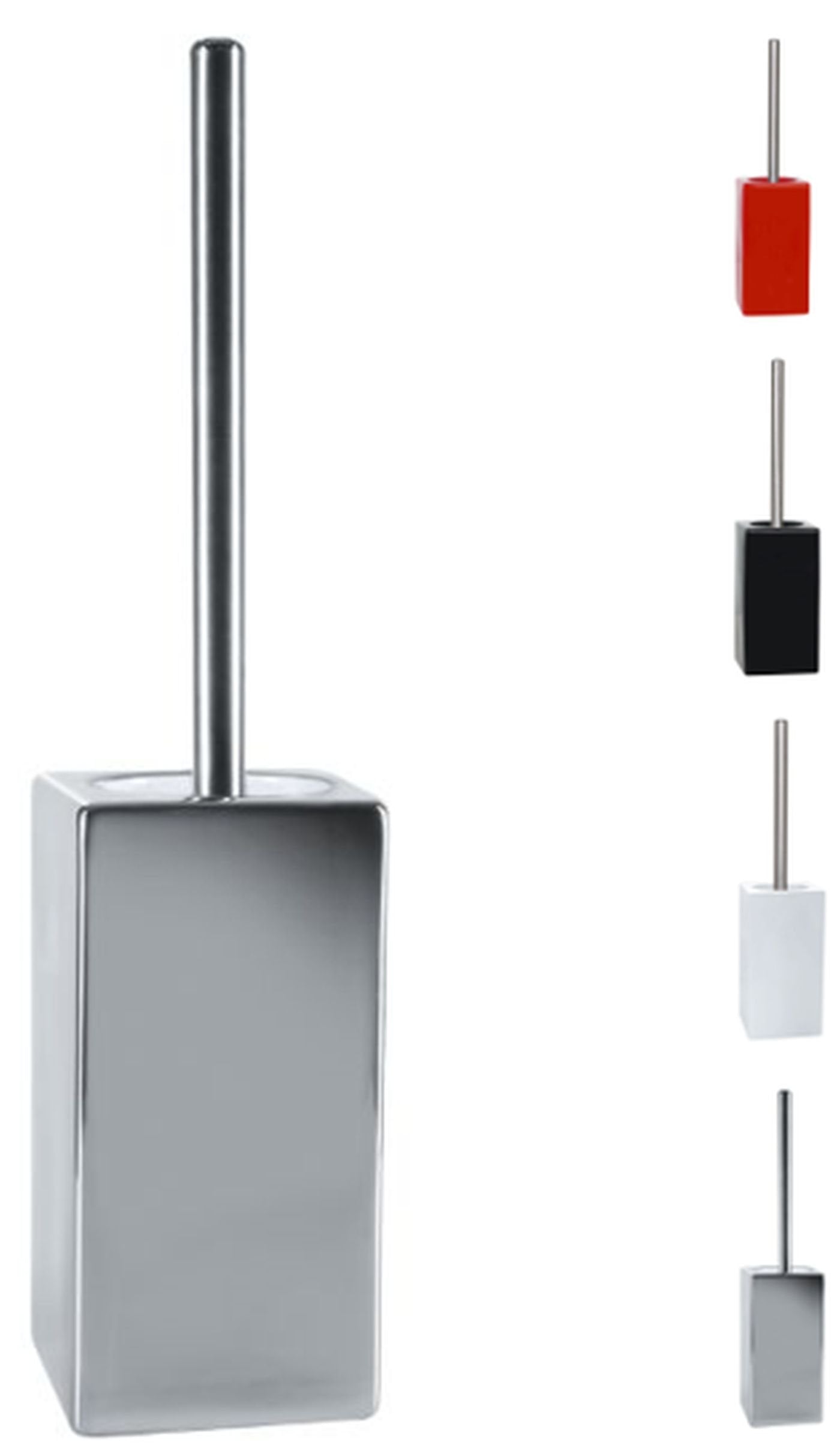 Spirella Quadro Toilet Brush | Porcelain & Chrome | 45 x 11.5 cm