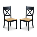 Julian Bowen Hockley Cross Back Dining Chairs - Black & Oak, Set of 2