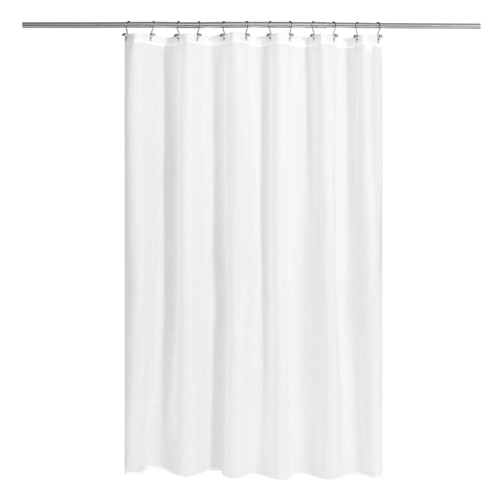 N&Y HOME Fabric Shower Curtain Liner – Waterproof Hotel Quality, White