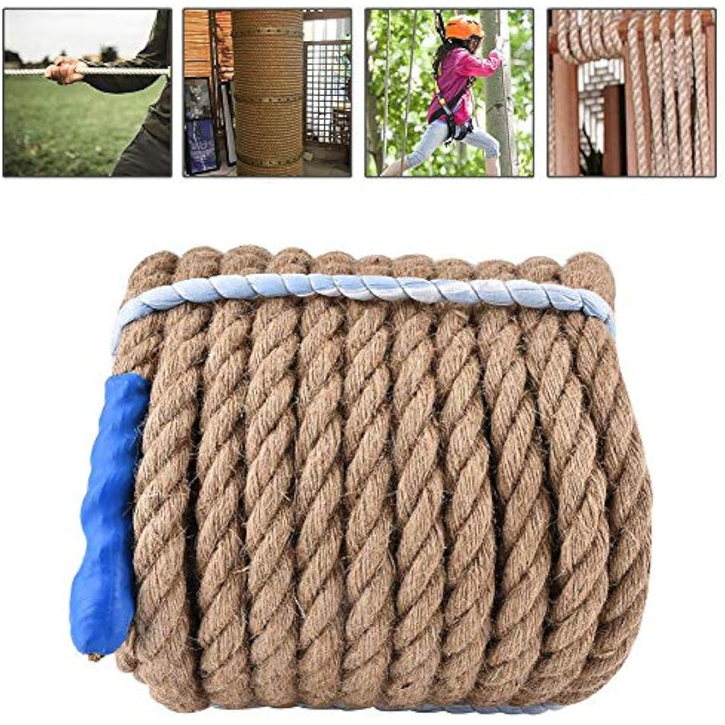 Alomejor 20m Natural Jute Rope – 20mm Heavy Duty Tug-of-War Twine