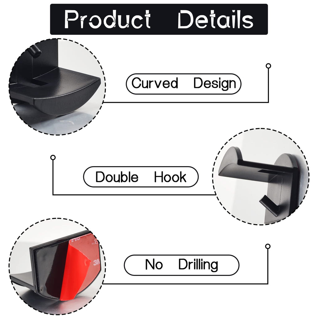 10 Pack Adhesive Hat Holder Cap Hook for Wall Mount No Drilling Hat Rack - image 4