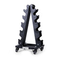 LIONSCOOL A-Frame Dumbbell Rack - Steel Weight Stand with Wheels