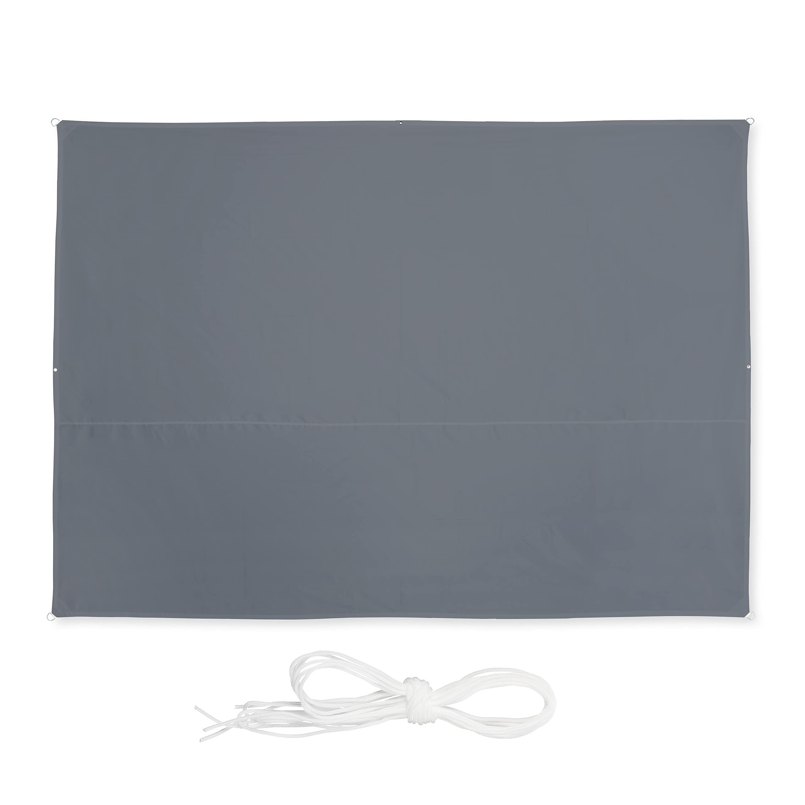 Relaxdays Rectangular Awning | 2.5 x 3.5 m UV-Resistant Shade - Grey