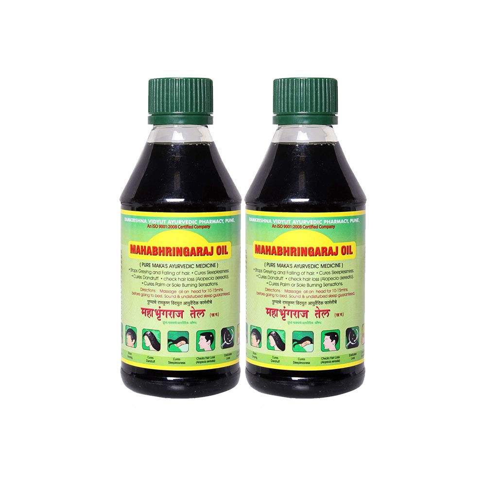 Mahabhringraj Ayurvedic Scalp Massaging Oil - 200ml (Pack of 2)