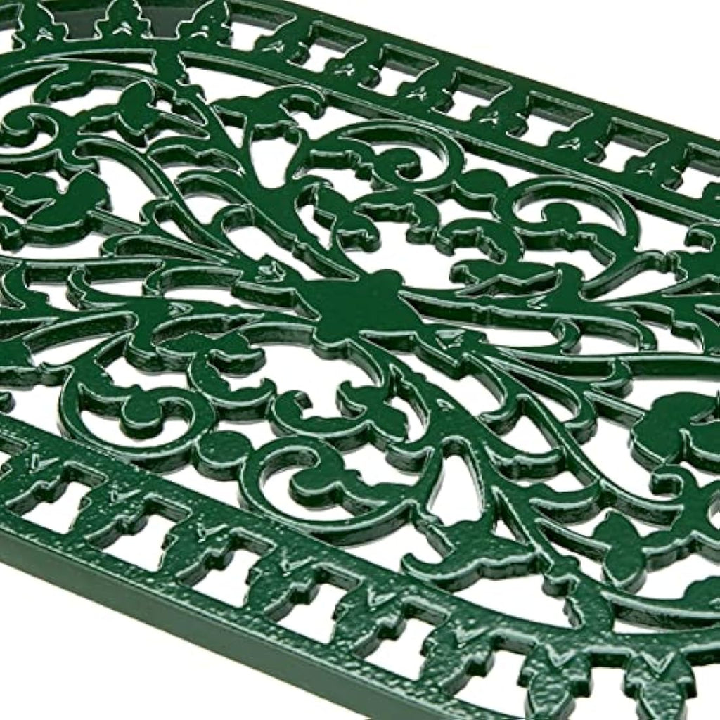 Large Oval Cast Iron Trivet – Green Vintage Kitchen Decor