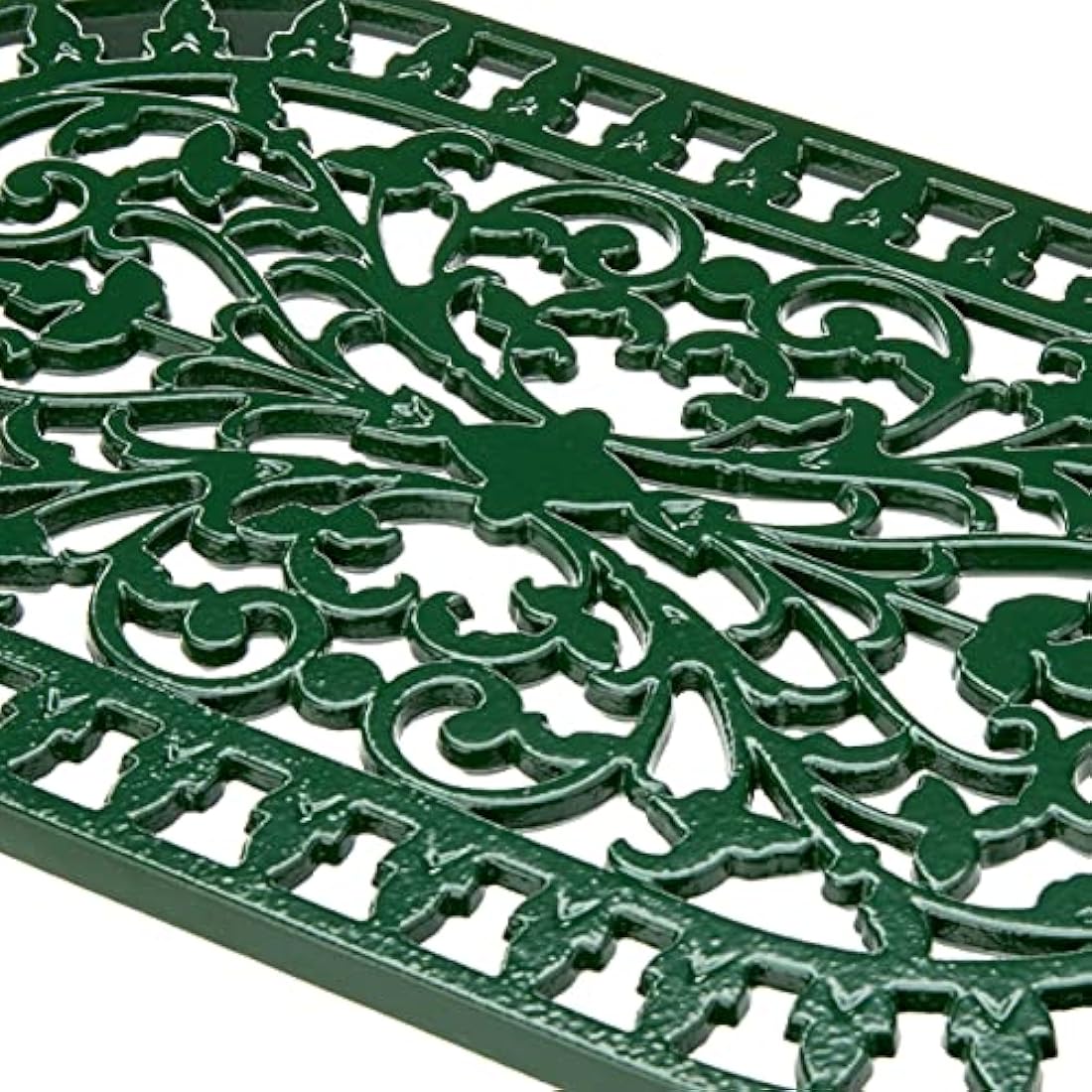 Large Oval Cast Iron Trivet – Green Vintage Kitchen Decor