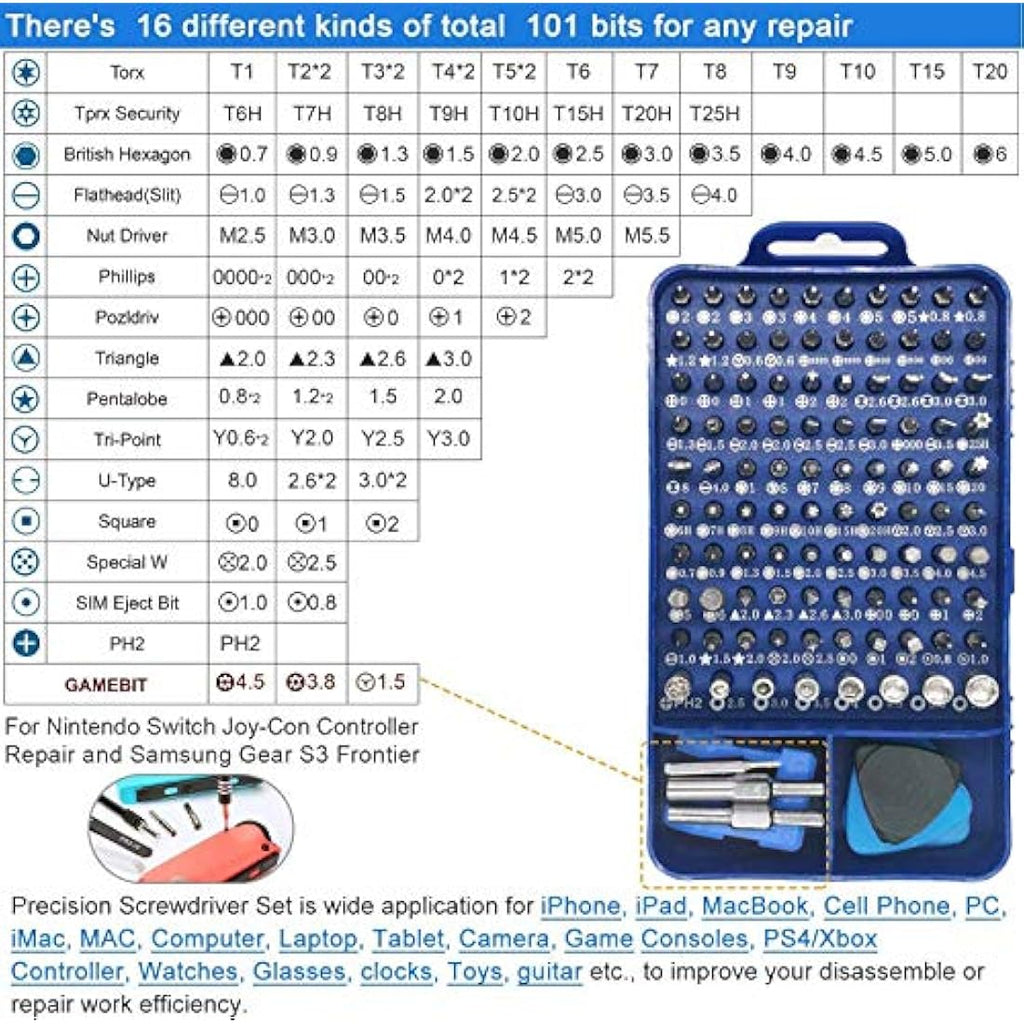 oGoDeal 155 in 1 Precision Screwdriver Set | Magnetic Repair Tool Kit