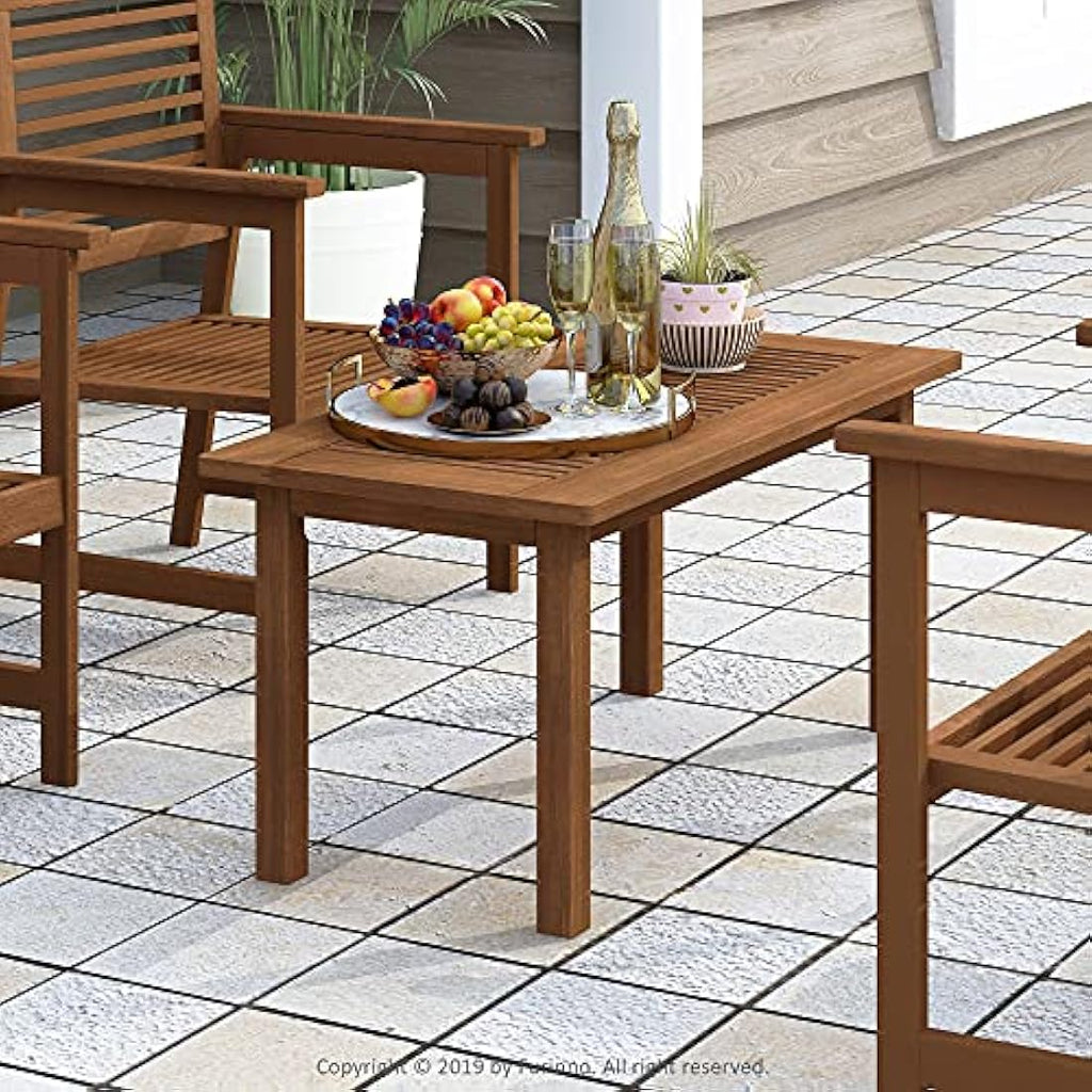 Furinno Tioman Hardwood Outdoor Coffee Table - Meranti Wood, Teak Oil