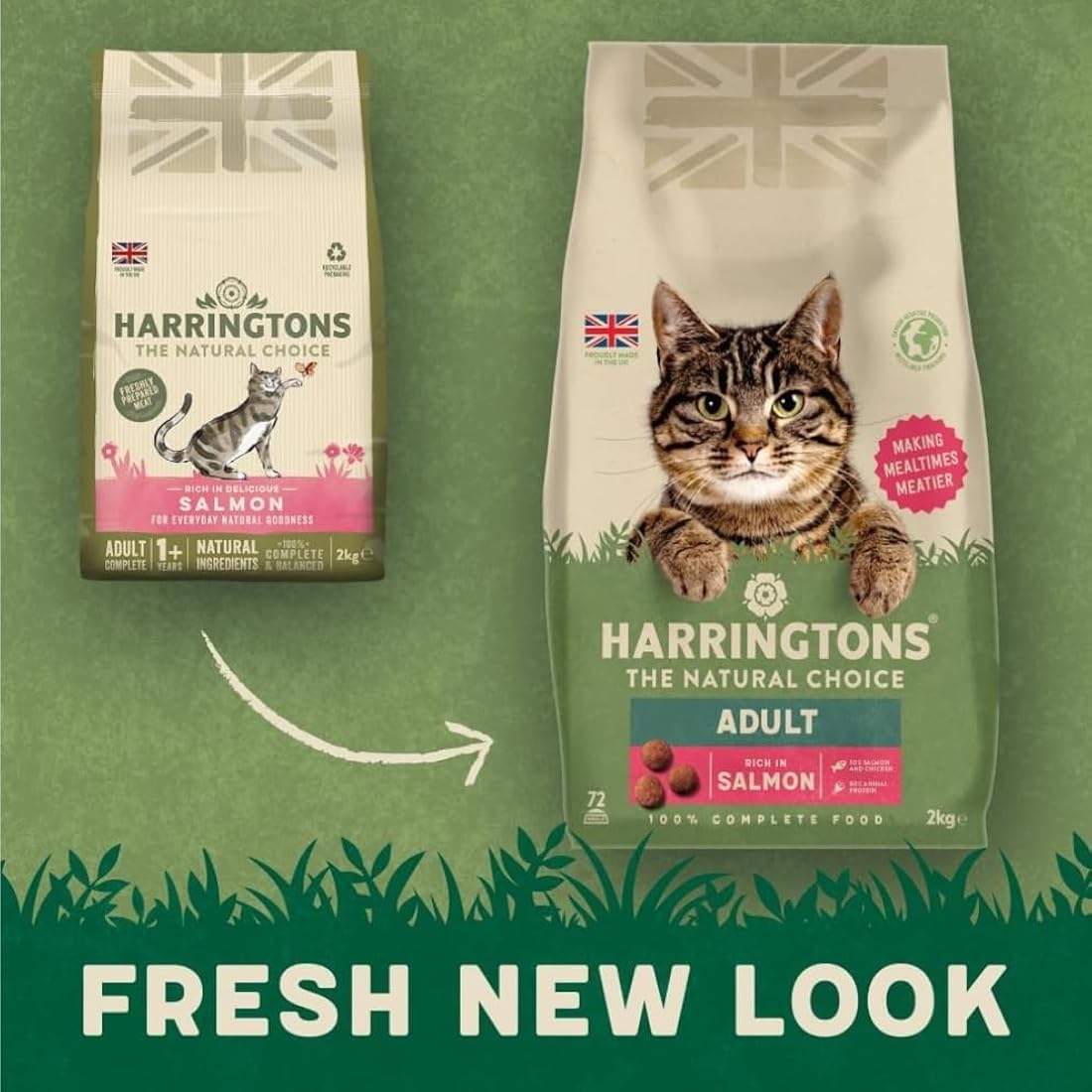 Harringtons Salmon Dry Adult Cat Food – Natural Ingredients – 4 x 2kg