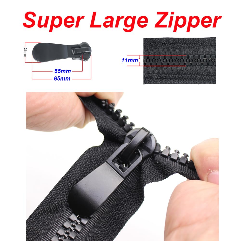 YaHoGa 200 cm #15 Large Plastic Zip 2 Way Separable 11 mm - image 2
