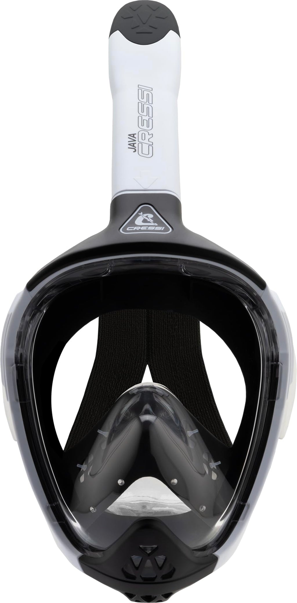 Cressi Java Full Face Snorkel Mask – Anti-Fog Silicone – White/Black