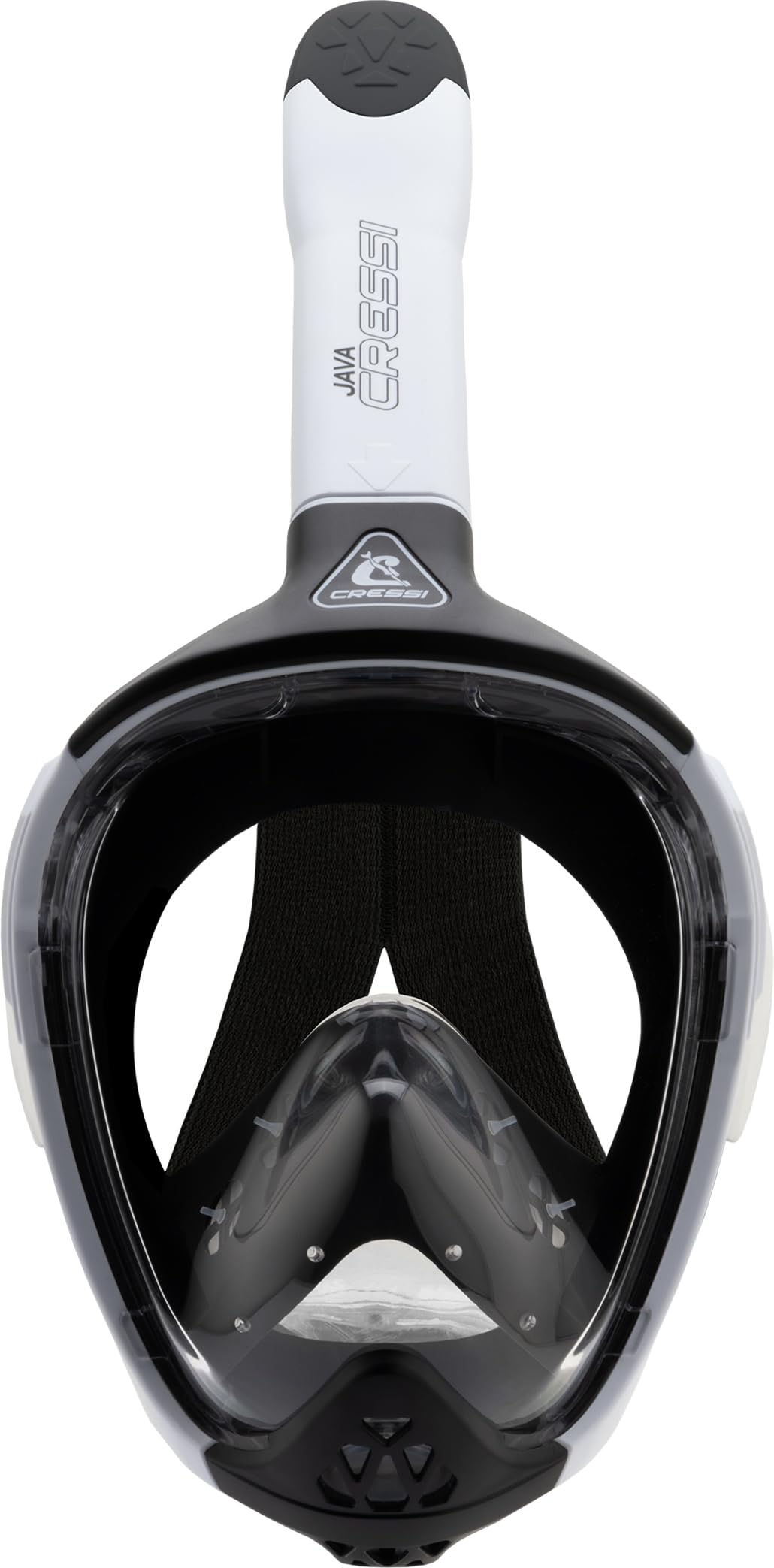 Cressi Java Full Face Snorkel Mask – Anti-Fog Silicone – White/Black