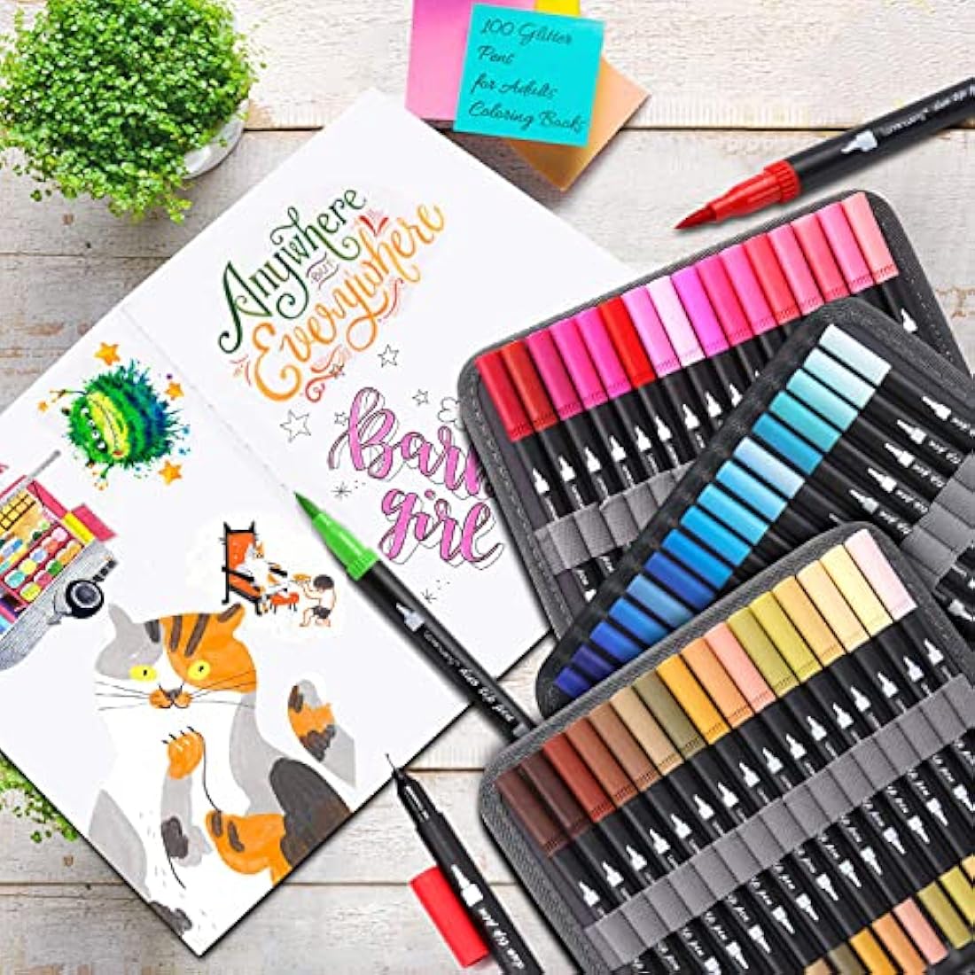 Jolof Store 120 Colors Dual Tip Art Markers | Brush Pens & Fineliners