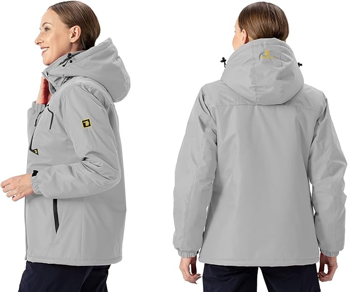 TBY Women's Waterproof Ski Jacket – Fleece Lined Winter Snow Coat, XL