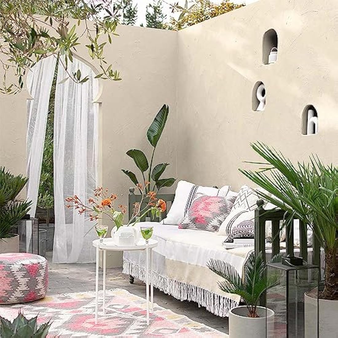 Sandtex Ultra Smooth Masonry Paint - 5L Magnolia Waterproof Exterior