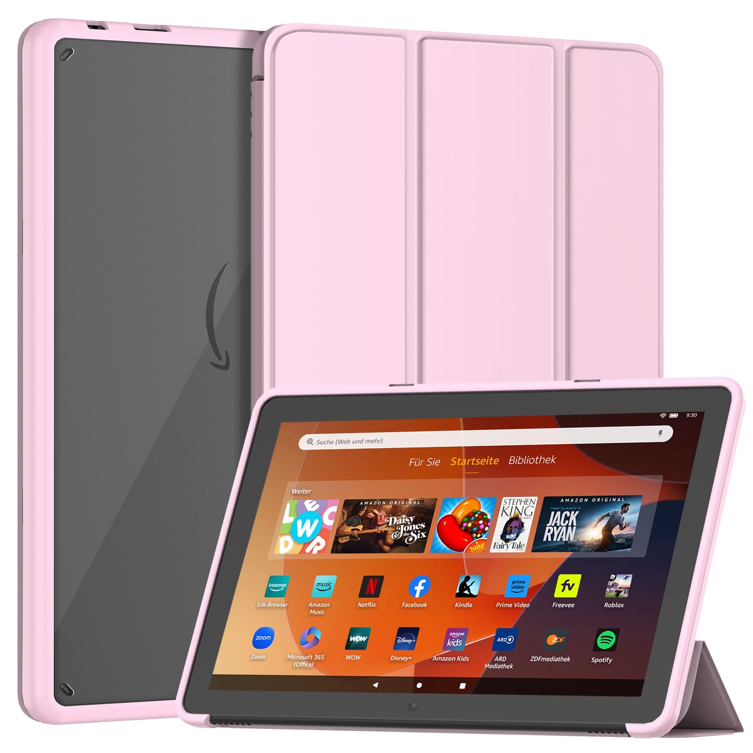 10.1 inch Tablet Trifold Case - Slim Smart Stand, Baby Pink