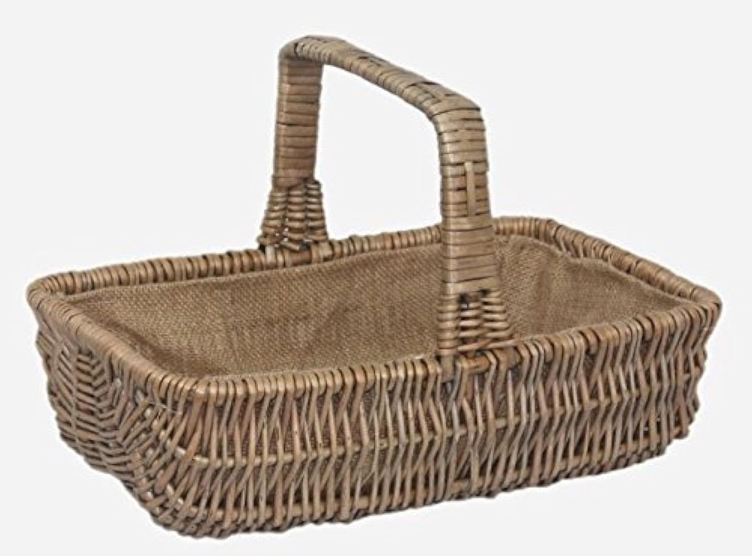 Large Wicker Garden Trug – Willow Basket with Hessian Lining