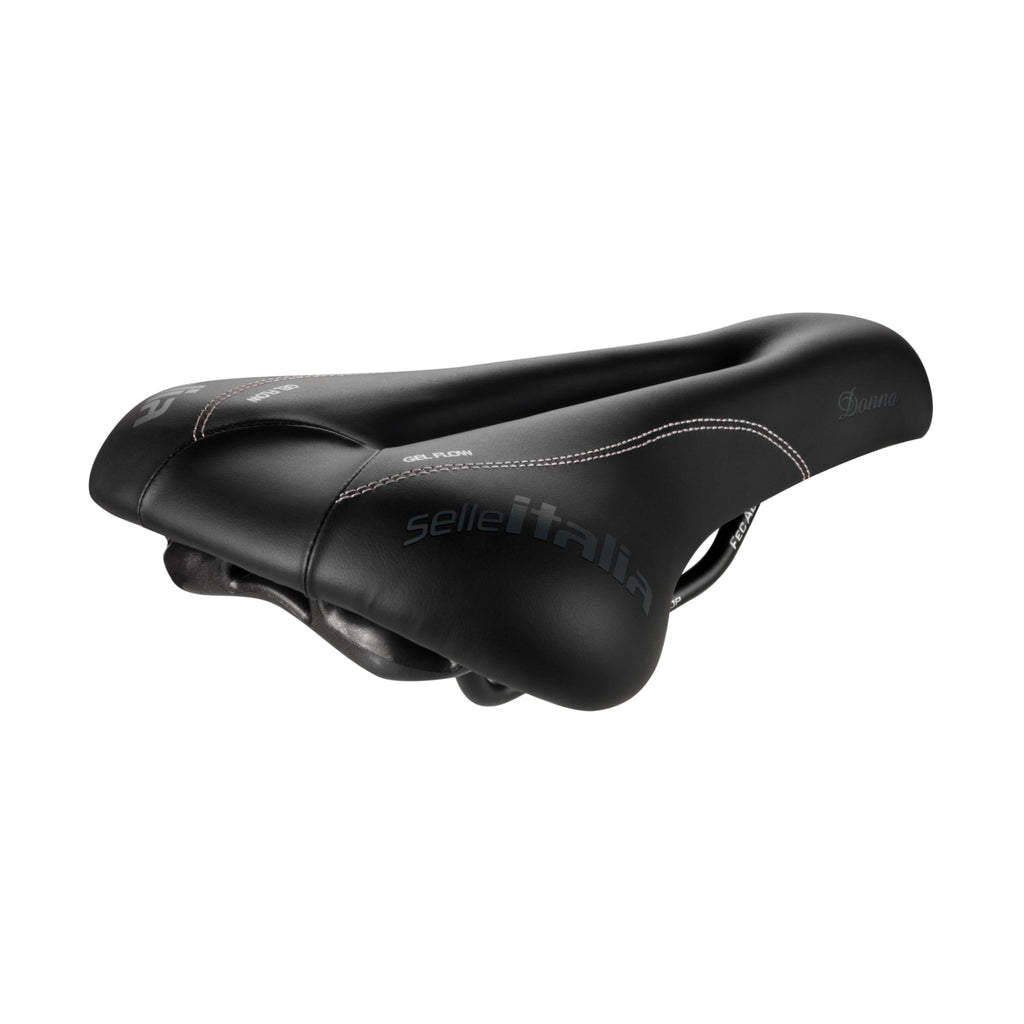 Selle Italia Donna Gel Flow Road Bike Saddle - Black Duro-Tek 168x270mm