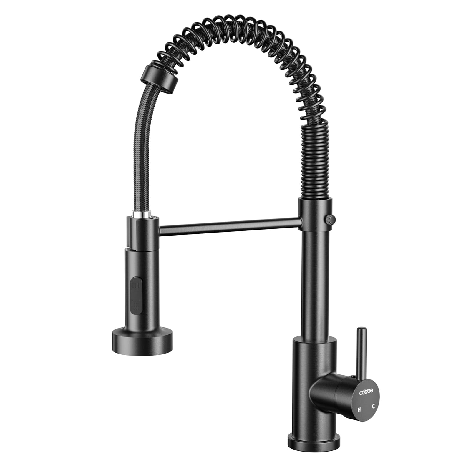 Cobbe Black Kitchen Tap | Pull Out Spray Spring Sink Mixer Faucet