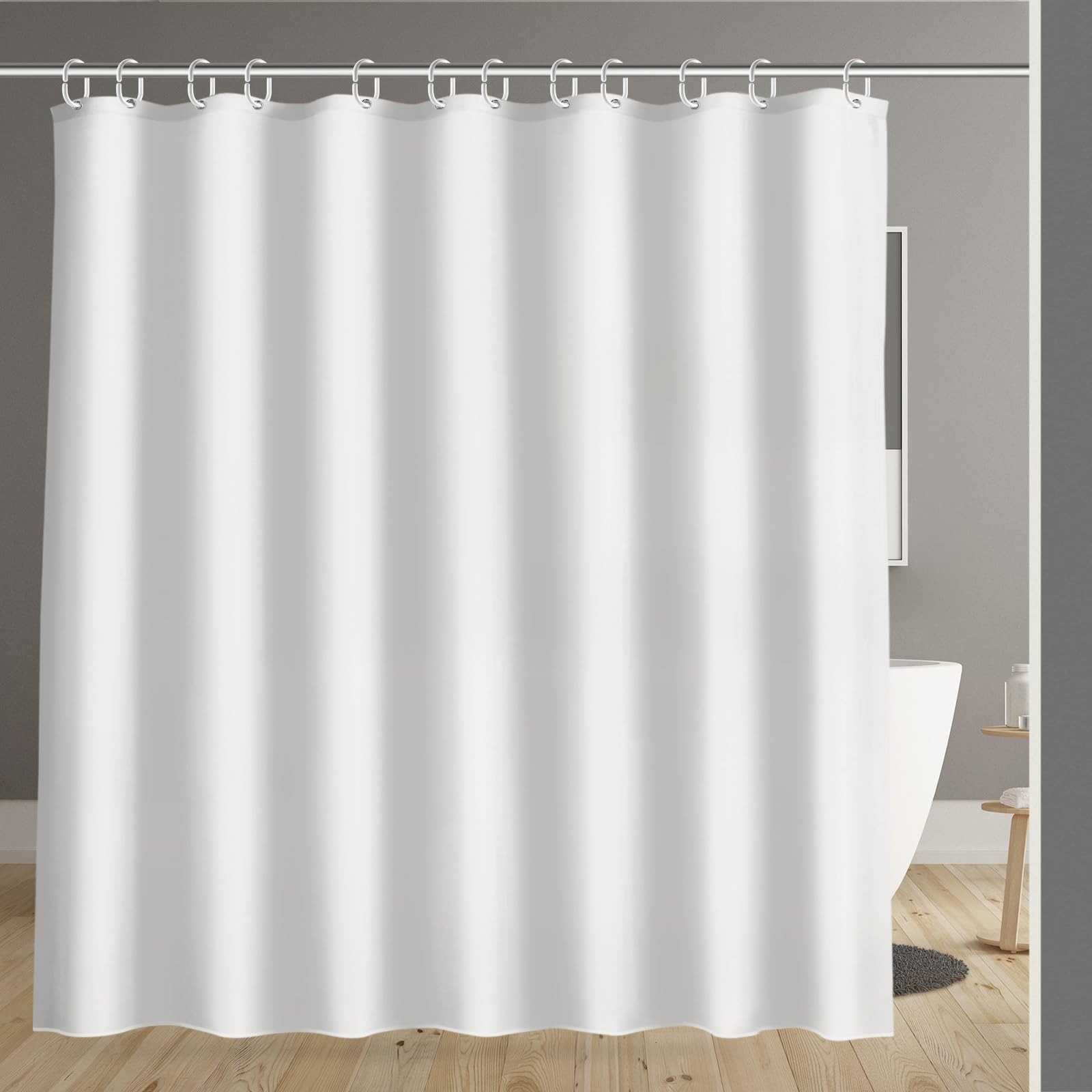 Carttiya Waterproof Fabric Shower Curtain | Mildew Resistant Pebble Pattern