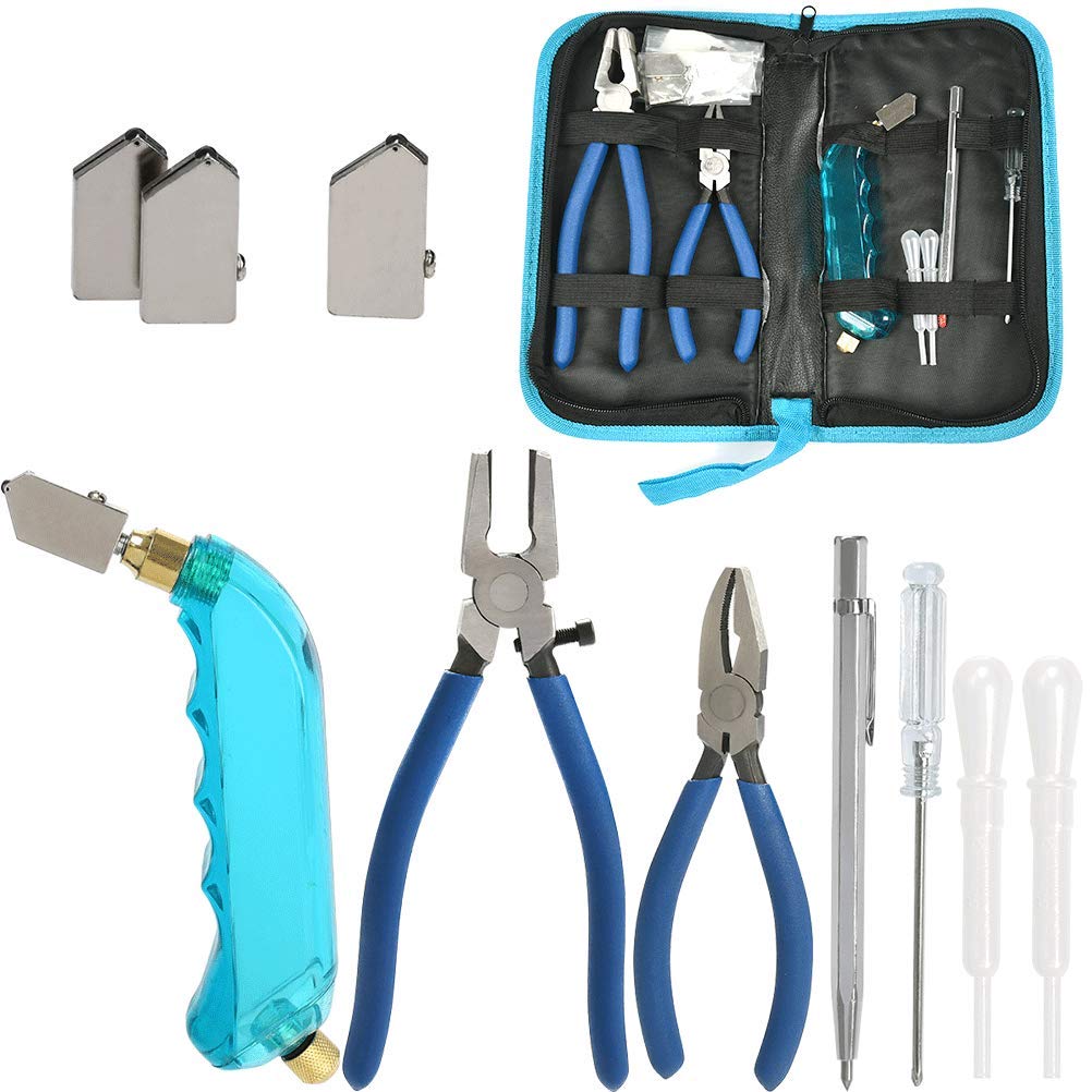 DODUOS Professional Glass Cutter Tool Kit – Heavy Duty Stained Glass Pliers