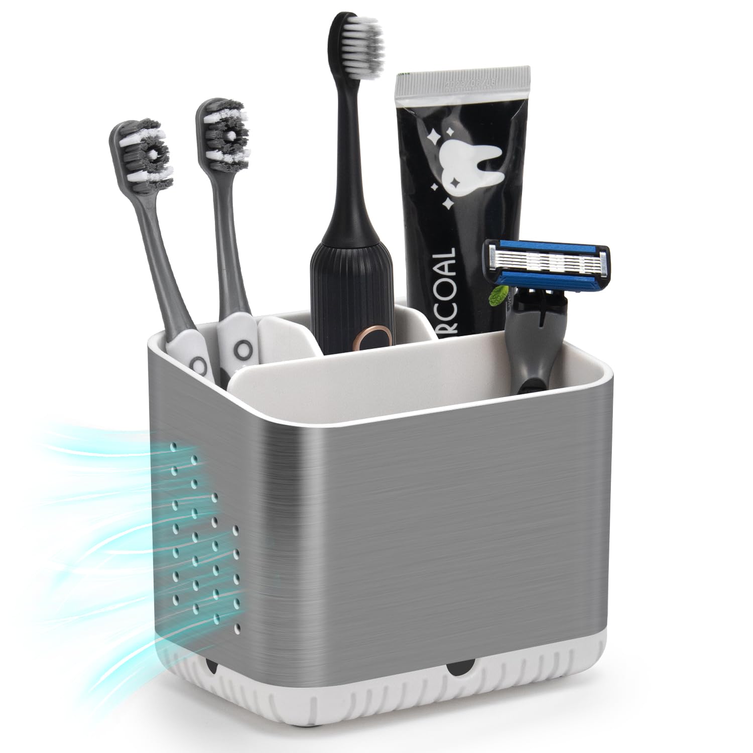 Toprance Electric Toothbrush Holder | 4-Slot Detachable Bathroom Caddy