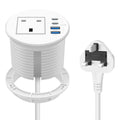 Jolof Store Recessed Desk Power Grommet – 80mm Flush Mount Socket, White