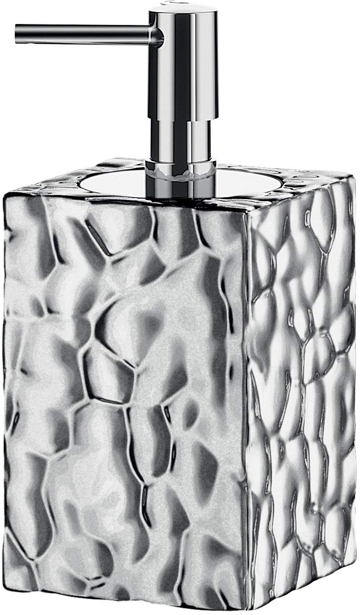 Gedy New Martina Ceramic Soap Dispenser – Silver Modern Bathroom Decor