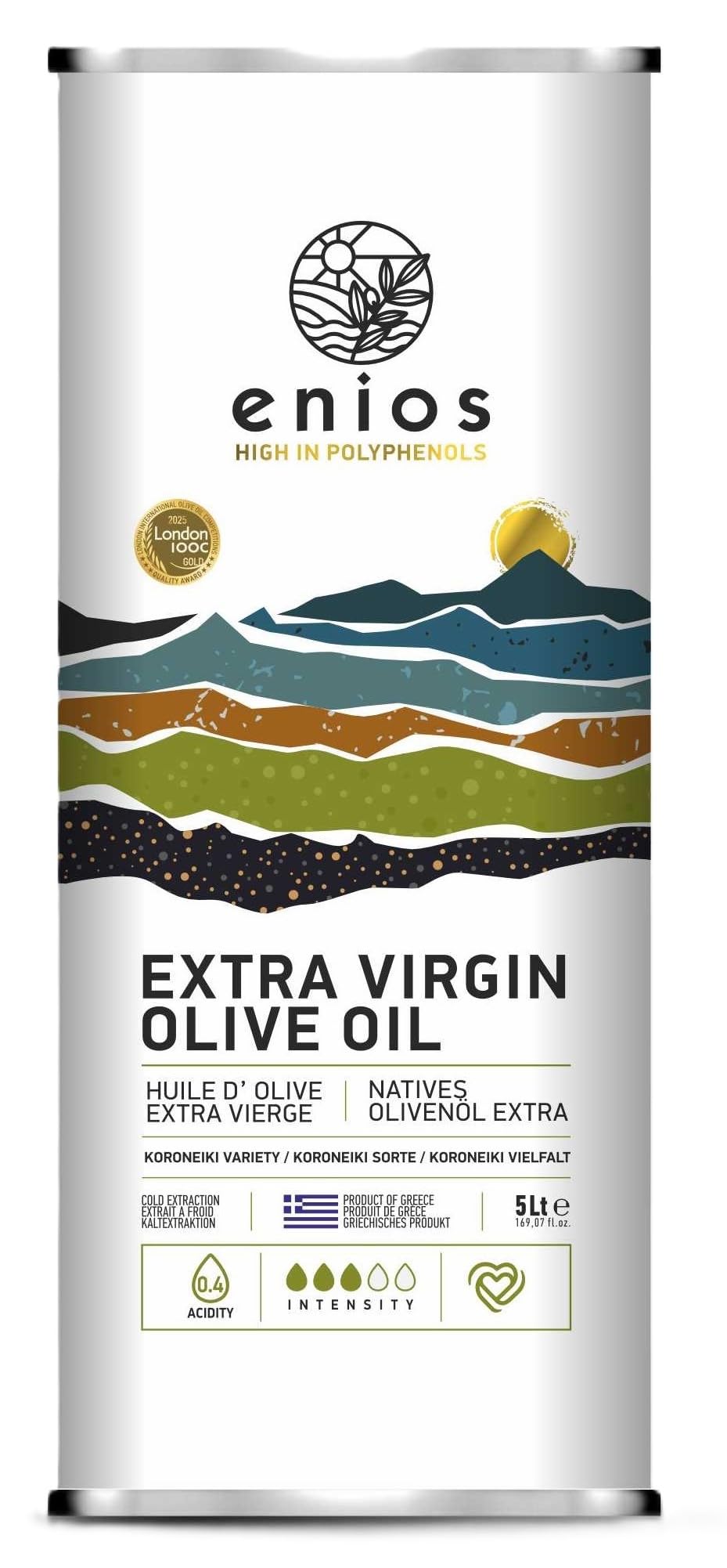 Enios Greek Kalamata Extra Virgin Olive Oil – 5L First Cold Pressed