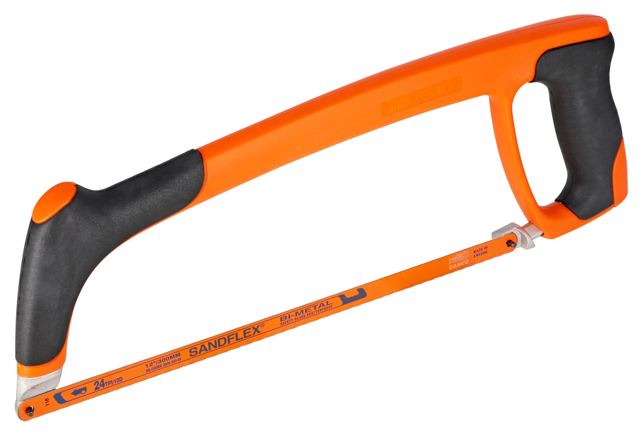 Bahco 319 Professional Heavy Duty Hacksaw with 12-Inch 24TPI Blade
