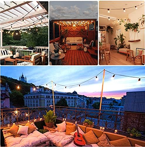 ZOTOYI 100FT Outdoor String Lights | Waterproof LED Festoon Lights - 30m