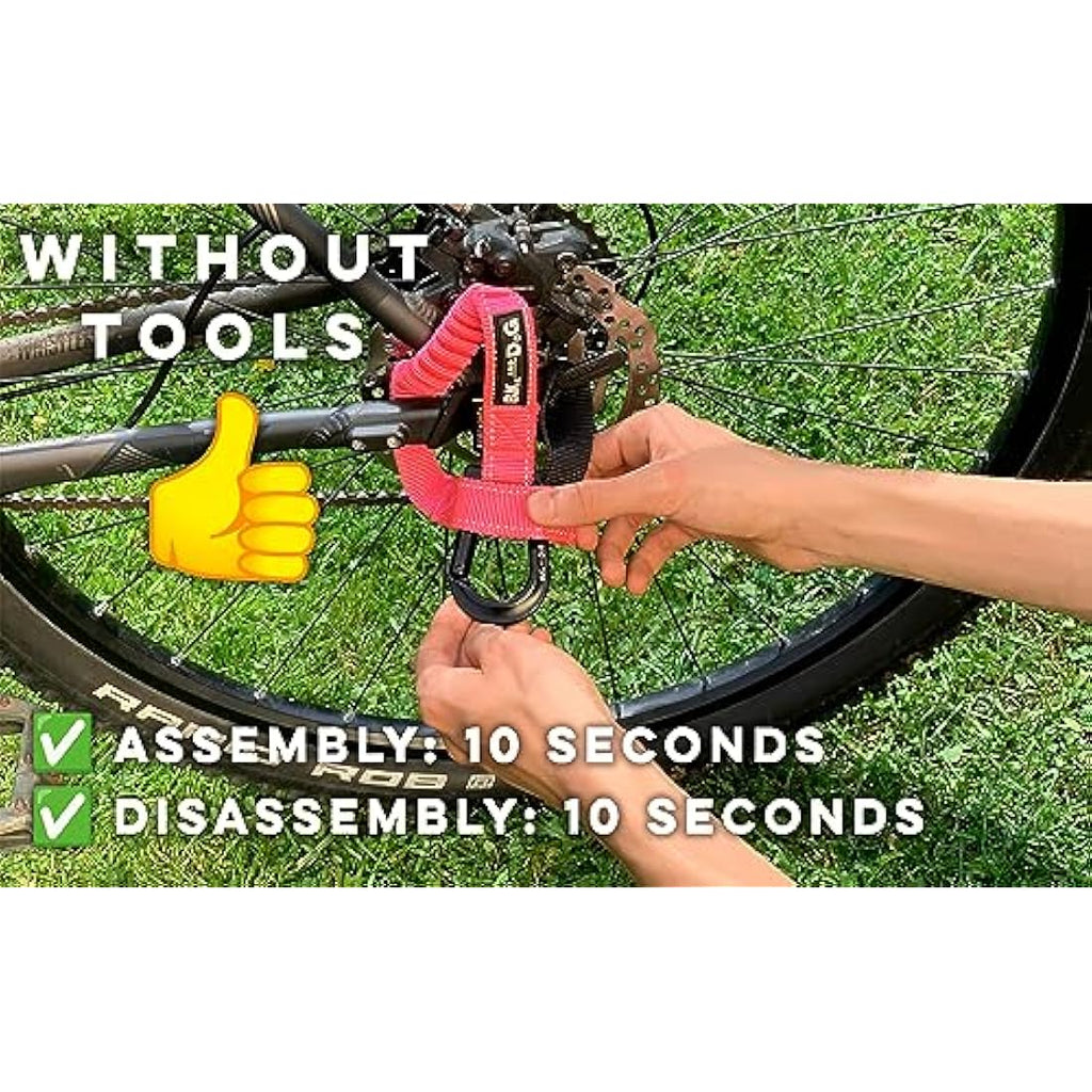 Jolof Store Dog Bike Leash – Tool-Free Hands-Free Attachment (Pink)