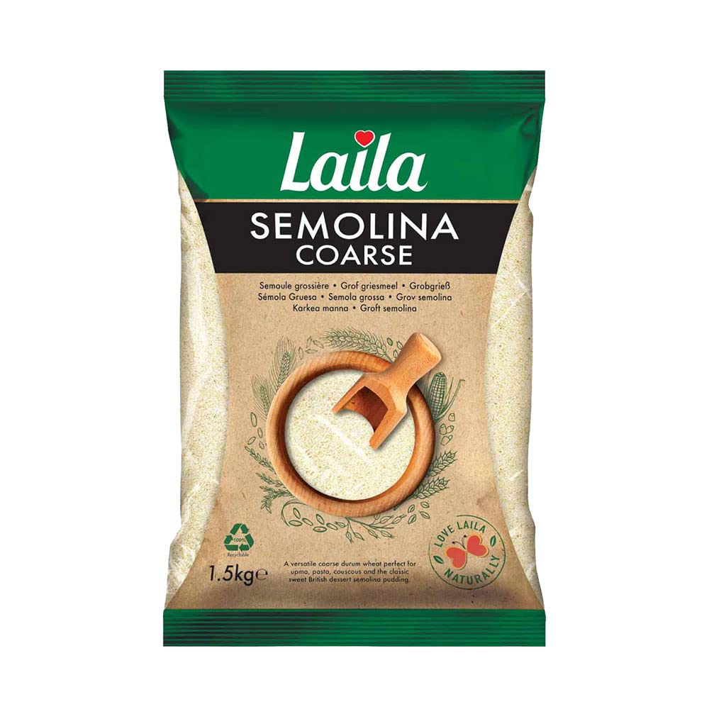 Laila Coarse Semolina Durum Wheat Flour - 1.5kg (Case of 6 Packets)