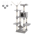 FEANDREA Cat Tree Tower with Condo, Hammock and Perch – Light Grey
