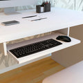 Henor, Removable Wooden Keyboard Stand 70 x 31 x 11 cm Under Desk Under Table White