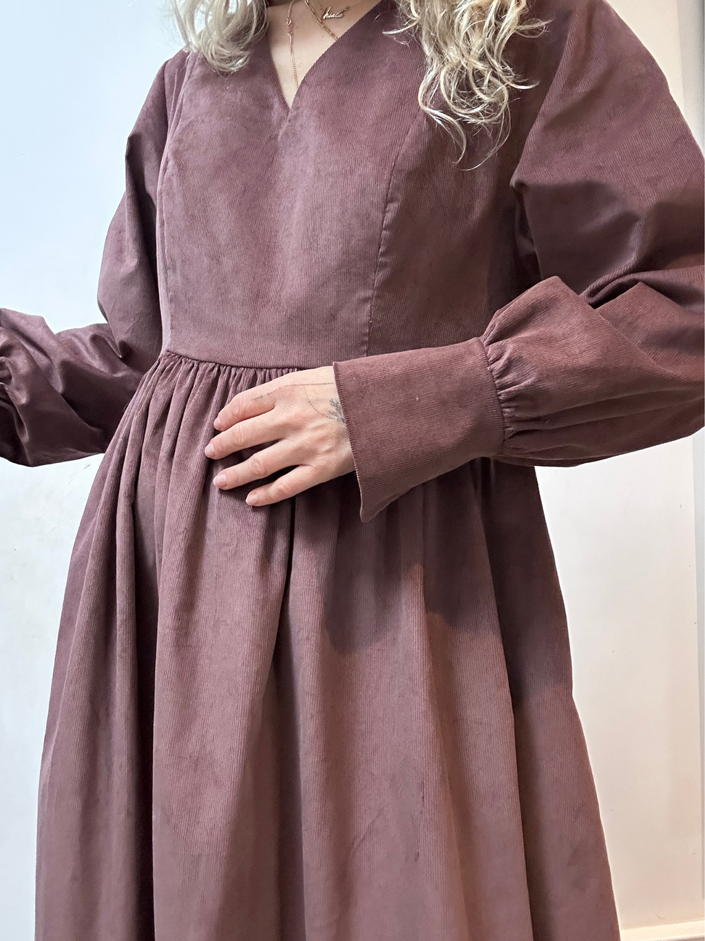 No More Nobody Michelle Oversized Corduroy Maxi Dress with Pockets
