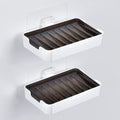 YOHOM Adhesive Bar Soap Holder with Drain Tray - Wall Mounted 2PCS