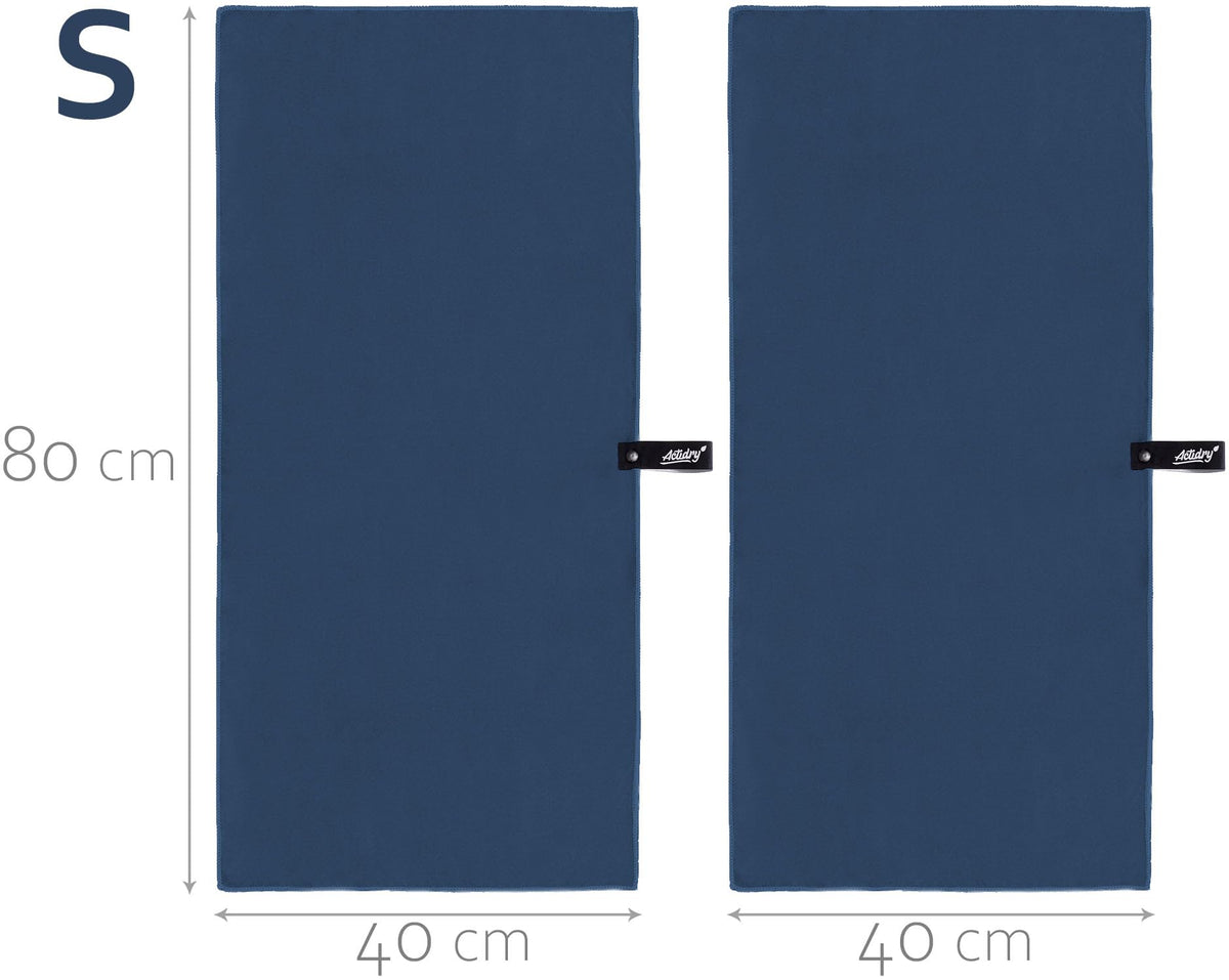 Actidry Microfibre Towel - light and absorbent - 9 colours S M L XL sizes - great for beach, sports and outdoor activity - S 40 x 80 cm 2 pieces