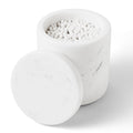 WORHE Natural Marble Canister | Italian Marble Cotton Bud Holder with Lid