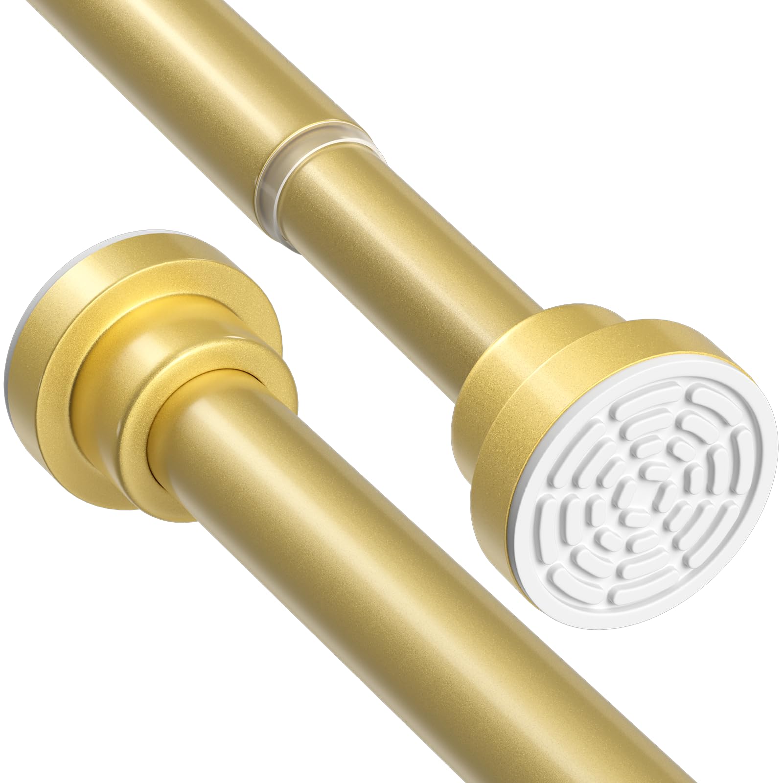 AIZESI Gold Tension Shower Curtain Pole | 79-160cm Extendable No Drill Rail