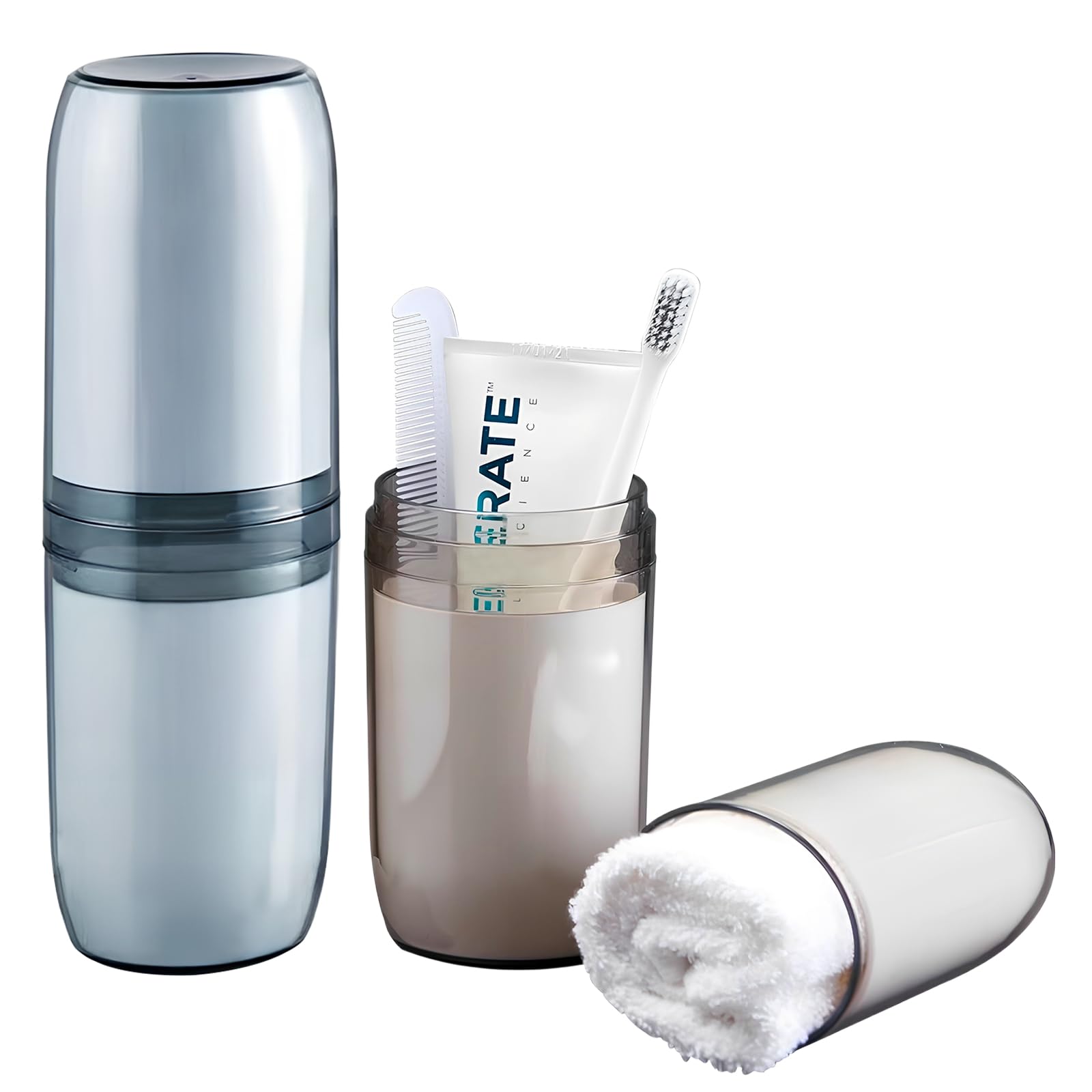 Rylae 2-Piece Travel Toothbrush Case | 4-in-1 Portable Storage Cup Set