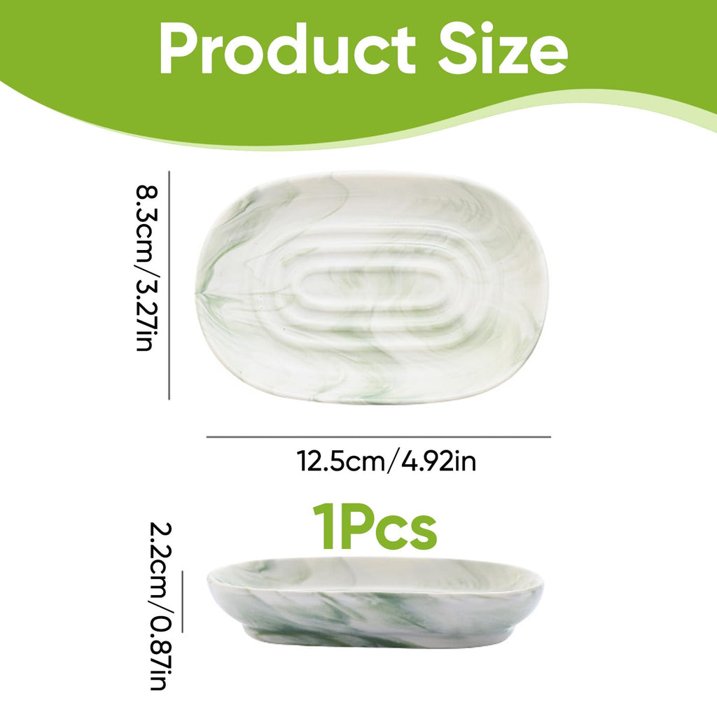 Anti-Slip Ceramic Soap Dish, Marble Soap Dishes for Bathrooms and Kitchens - image 2