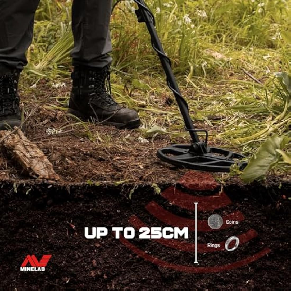 Minelab X-Terra Voyager Metal Detector Kit | Waterproof Coil & Pinpoint Mode