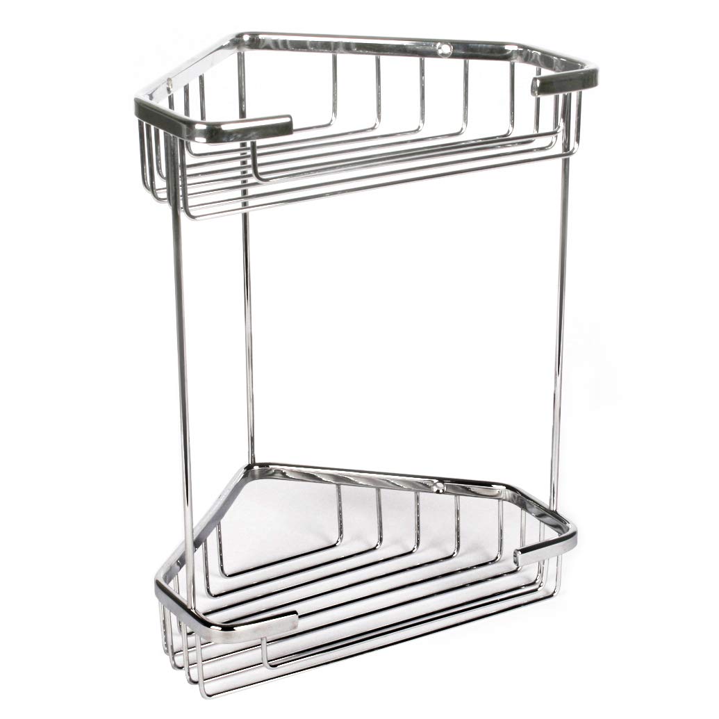 TATAY Krom 2-Tier Bathroom Corner Shelf – Rustproof Brass Shower Caddy